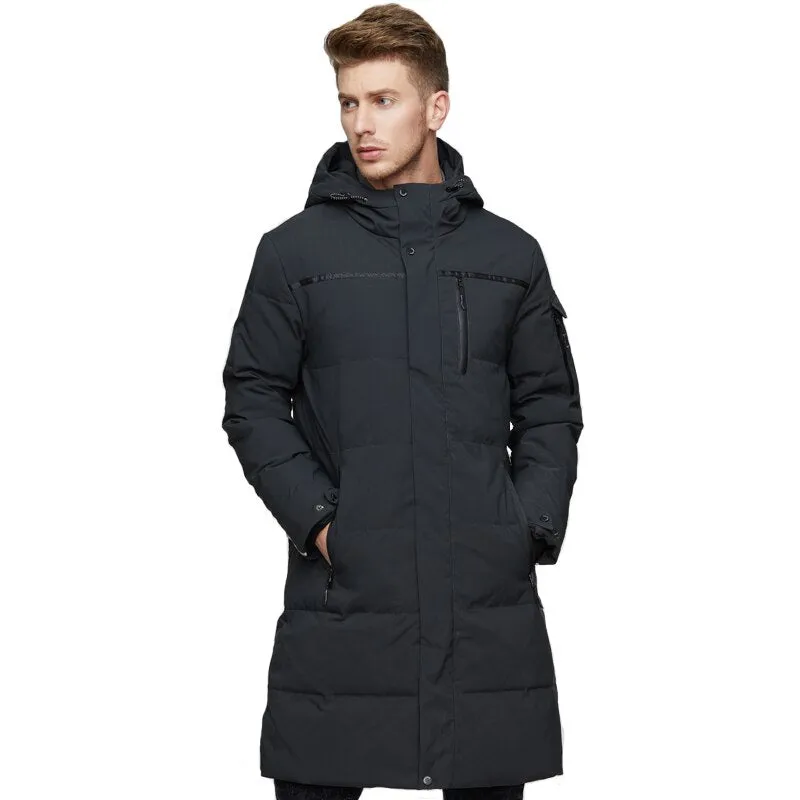 2022 Winter Men Long Down Jacket Hooded High Quality Loose White Duck Down Coat Men Thick Warm Winter Down Parkas Men Snow Coat