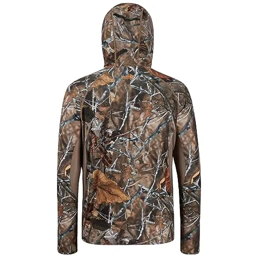 BASSDASH Men's UPF 50  Lightweight Hunting Camo Hoodie Quick Dry Performance Long Sleeve Fishing Shirt with Hood FS30M