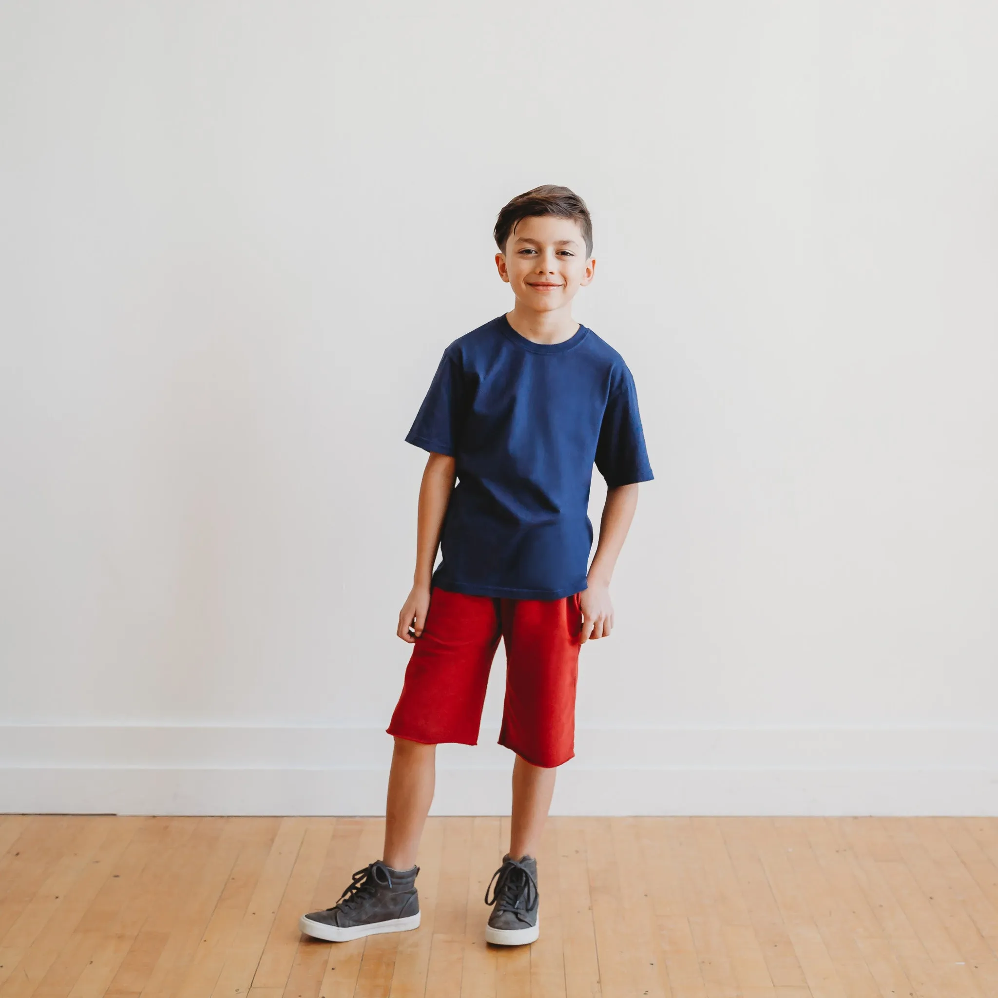 Boys Soft Organic Cotton Jersey Short Sleeve Crew Tee | Smurf