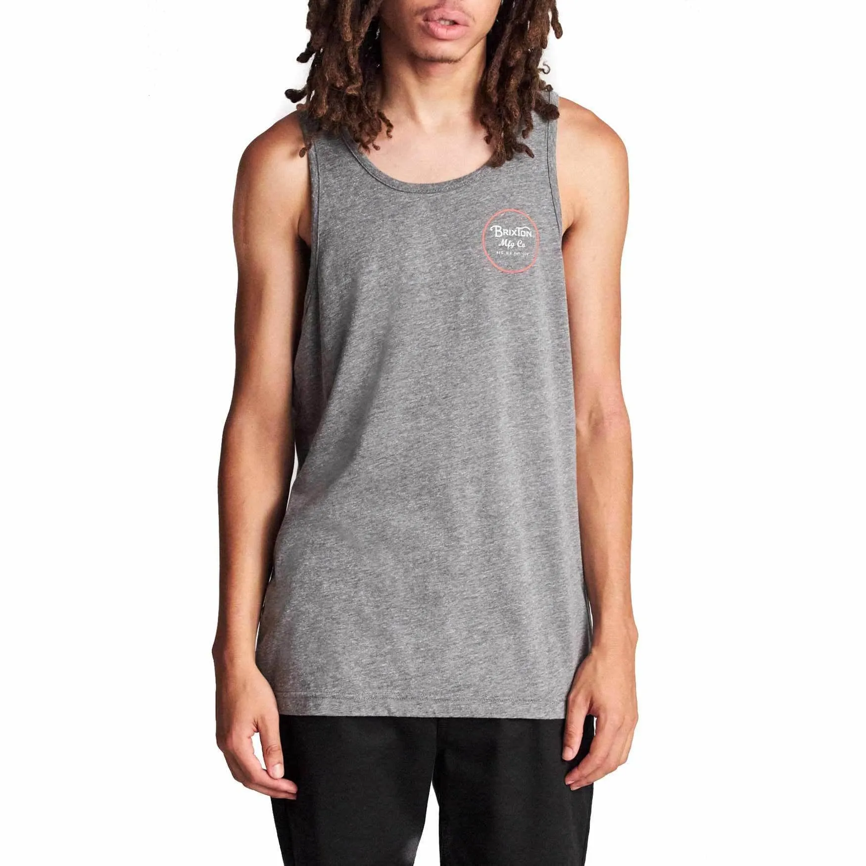 Brixton Wheeler Tank Top Vest - Heather Grey Henna