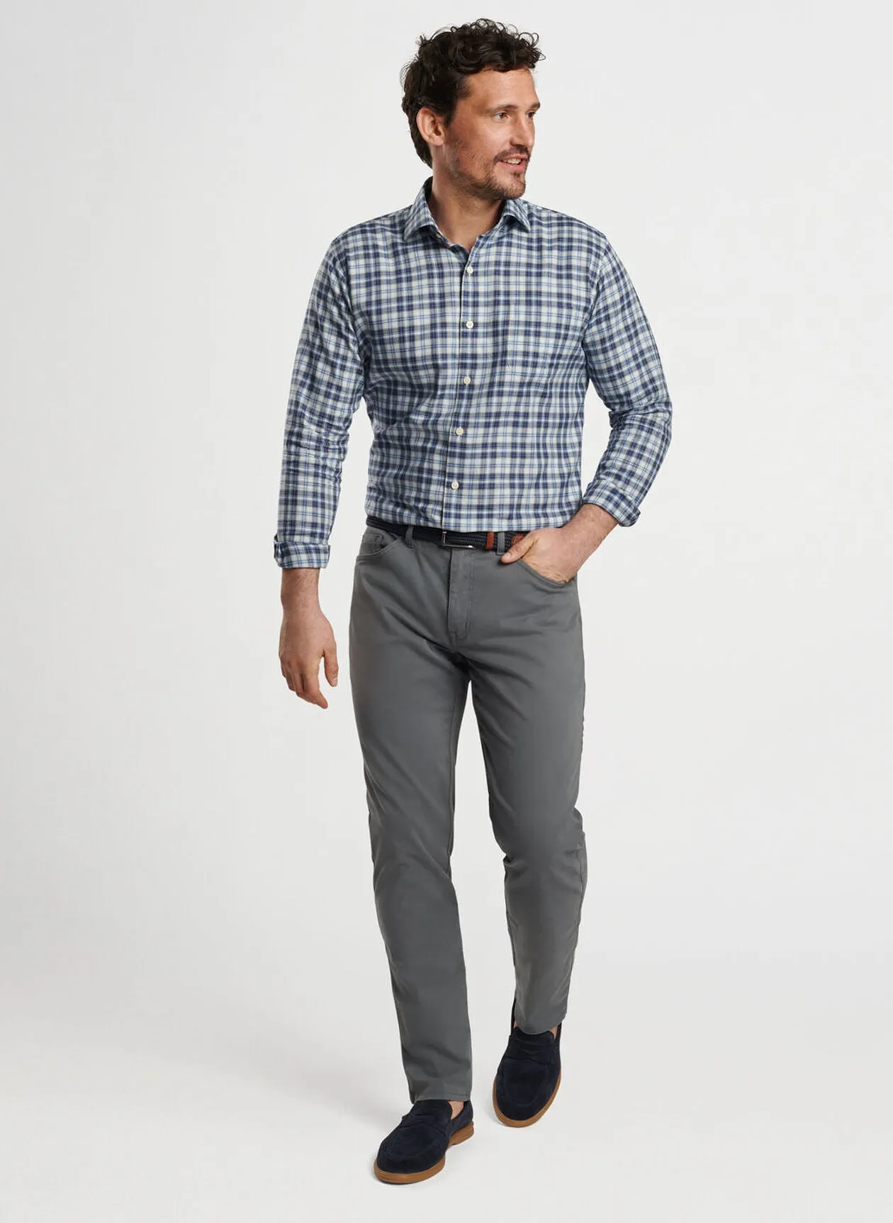 Brooks Summer Soft Cotton Sport Shirt in Galaxy by Peter Millar