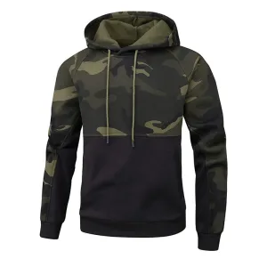 Camouflage Warm Men's Hoodies / Fashion Fleece Patchwork Hoodies / Alternative Clothing