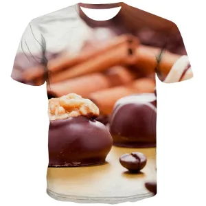 Chocolate T-shirt Men Brown T shirts Funny Delicious T-shirts Graphic Bitter Tshirts Casual