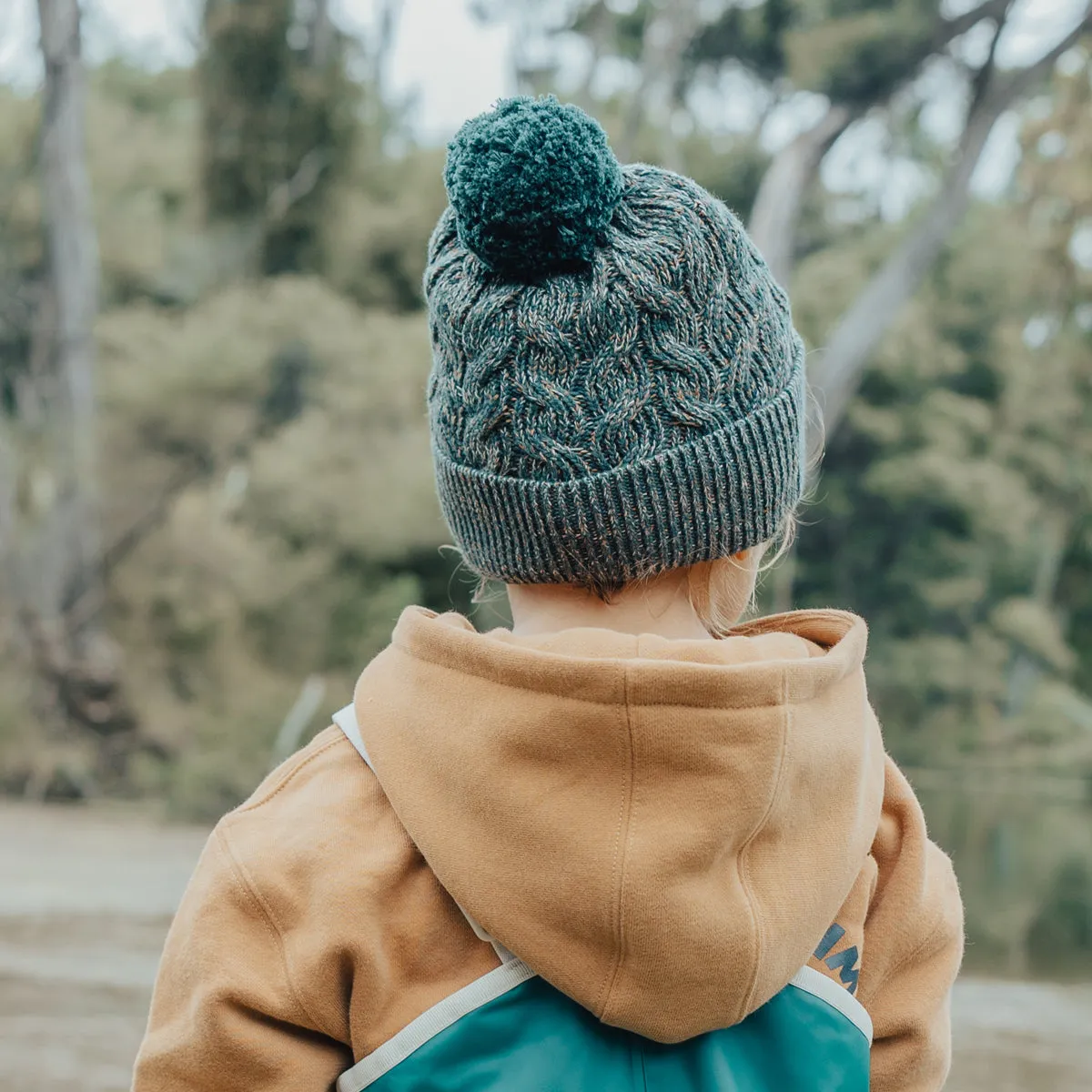 CRYWOLF POM POM BEANIE FOREST SPECKLE