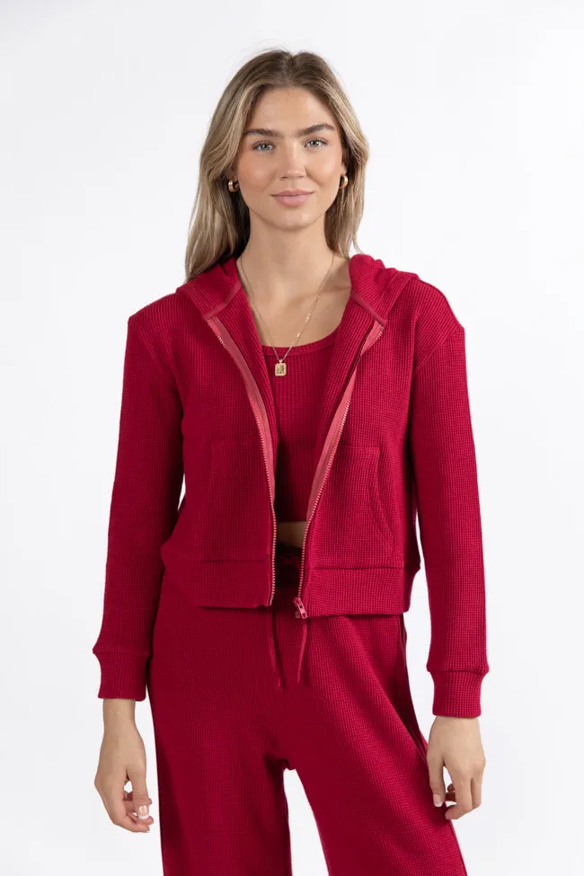 Essential Ease Red Zip Up Jacket Macy Blackwell X Pink Lily FINAL SALE