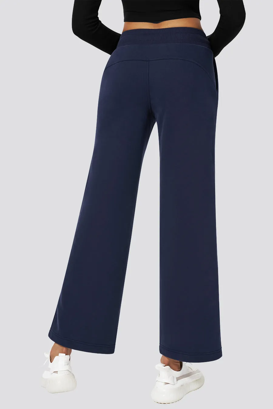 Fleece-Lined Sweatpants | Wide-Leg Casual Pants with Drawstrings and Pockets