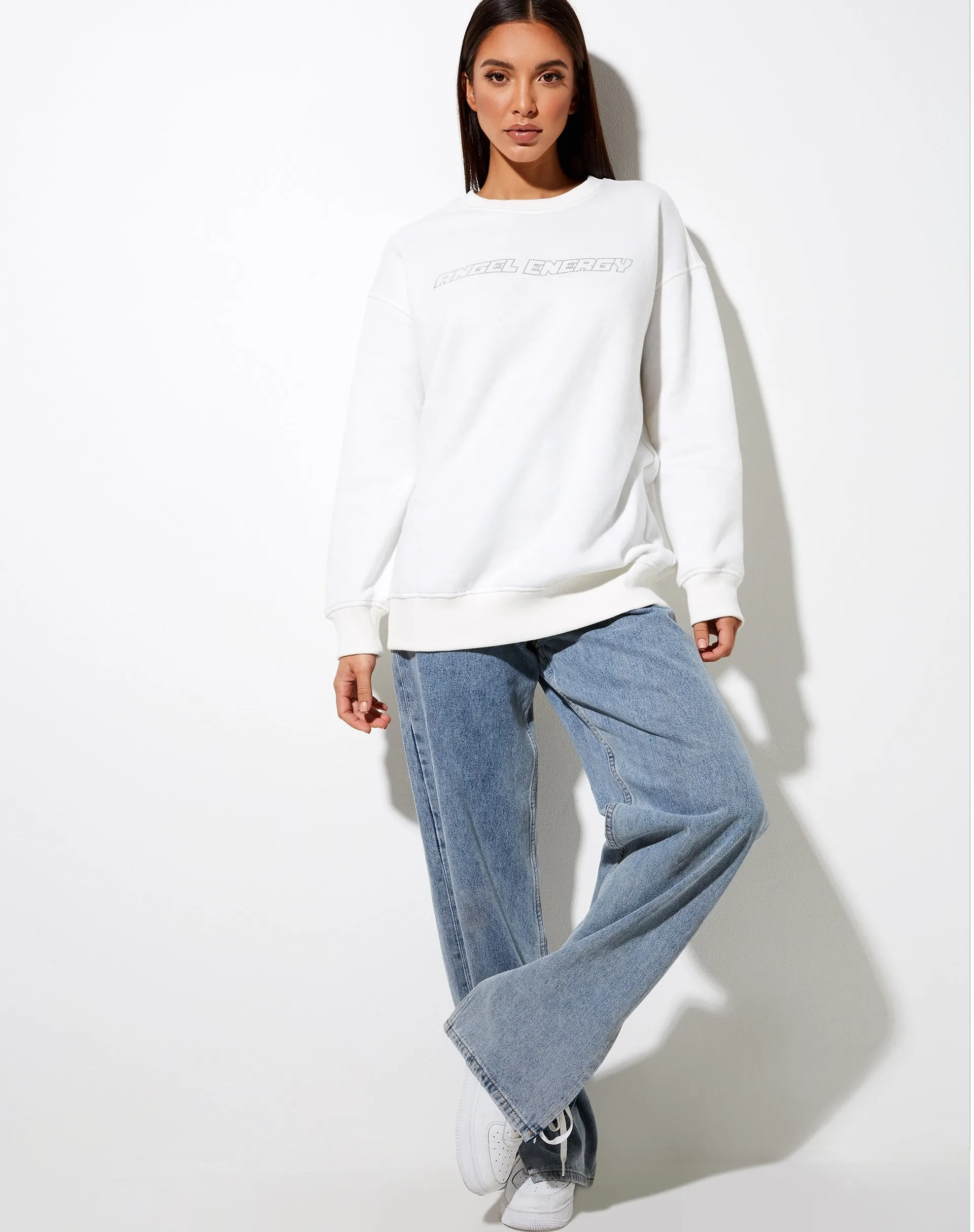 Glowee Sweatshirt in Warm White 'Angel Energy' Hotfix