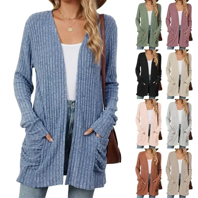 Harajuku Women Basic Jacket Cardigans Autumn Casual Thin Coat Ropa Mujer Fashion Streetwear Cardigan Woman Clothing Outerwear