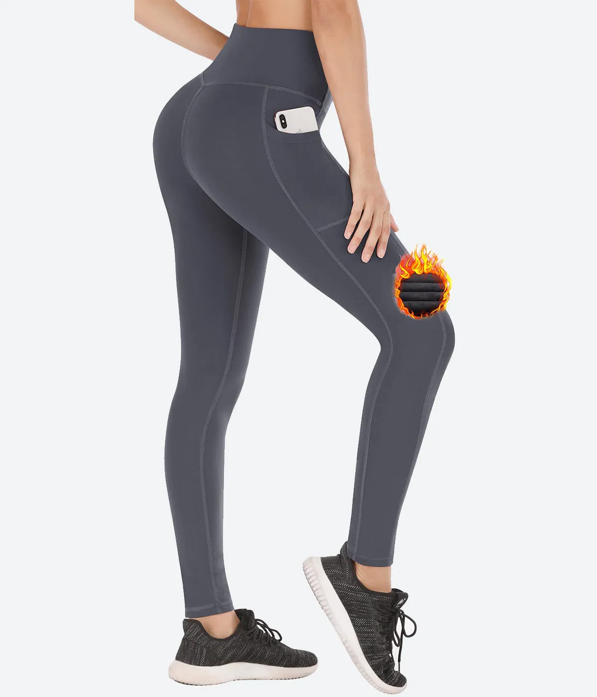 HeatLab Fleece Lined Winter Yoga Pants - HY49