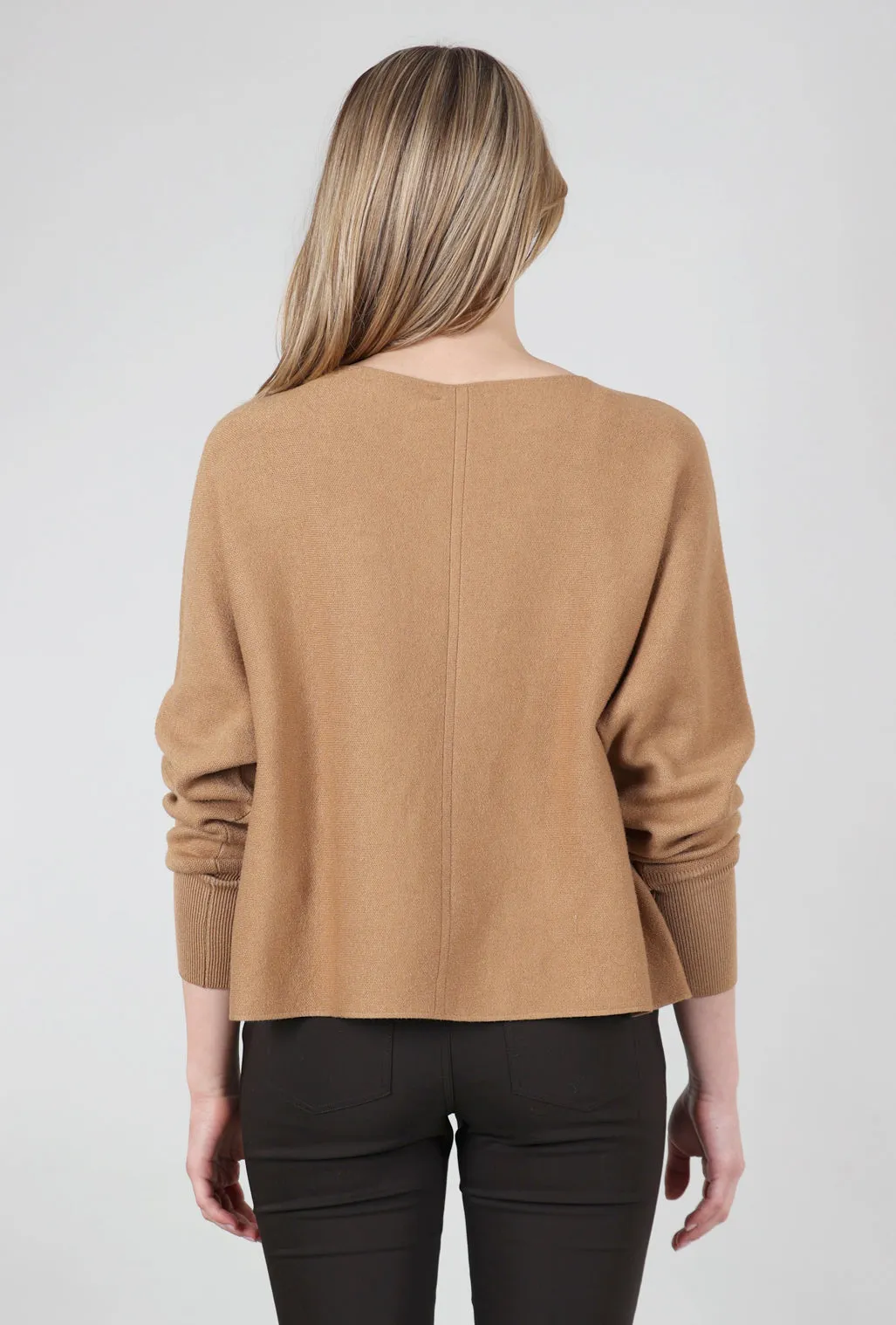 Hip-Skim Dolman Sweater, Dark Doe