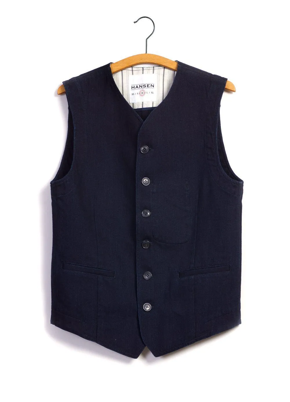 KAJ | Casual Waistcoat | Black Indigo