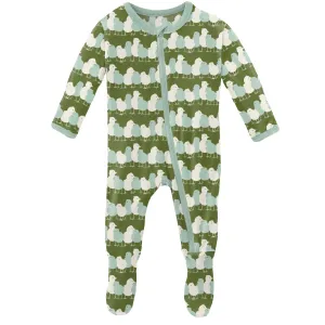 KicKee Pants Moss Chicks Footie with Zipper