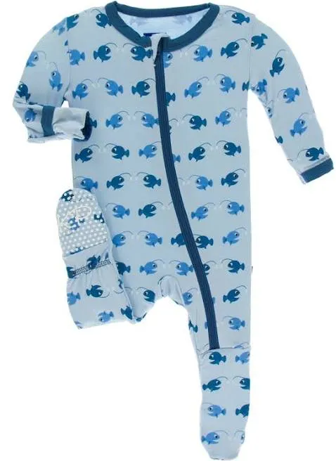 KicKee Pants Orchid Angler Fish Zippered Footie Pajama