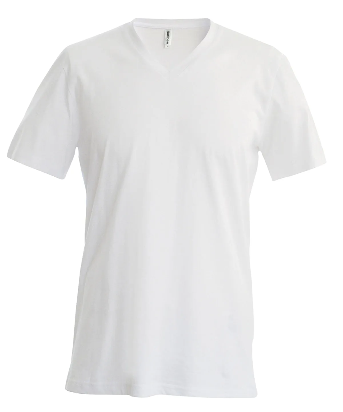 Mens short-sleeved V-neck T-shirt | White