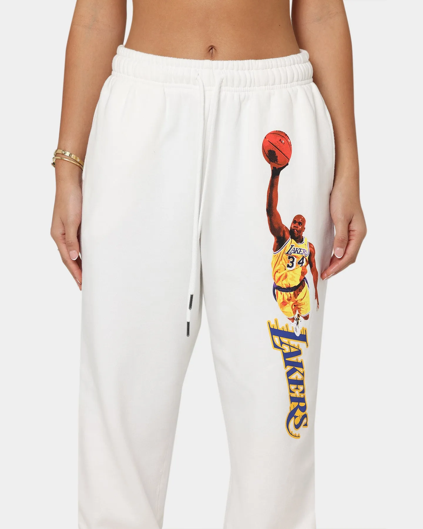 Mitchell & Ness Women's Shaq Sweat Pants Vintage White