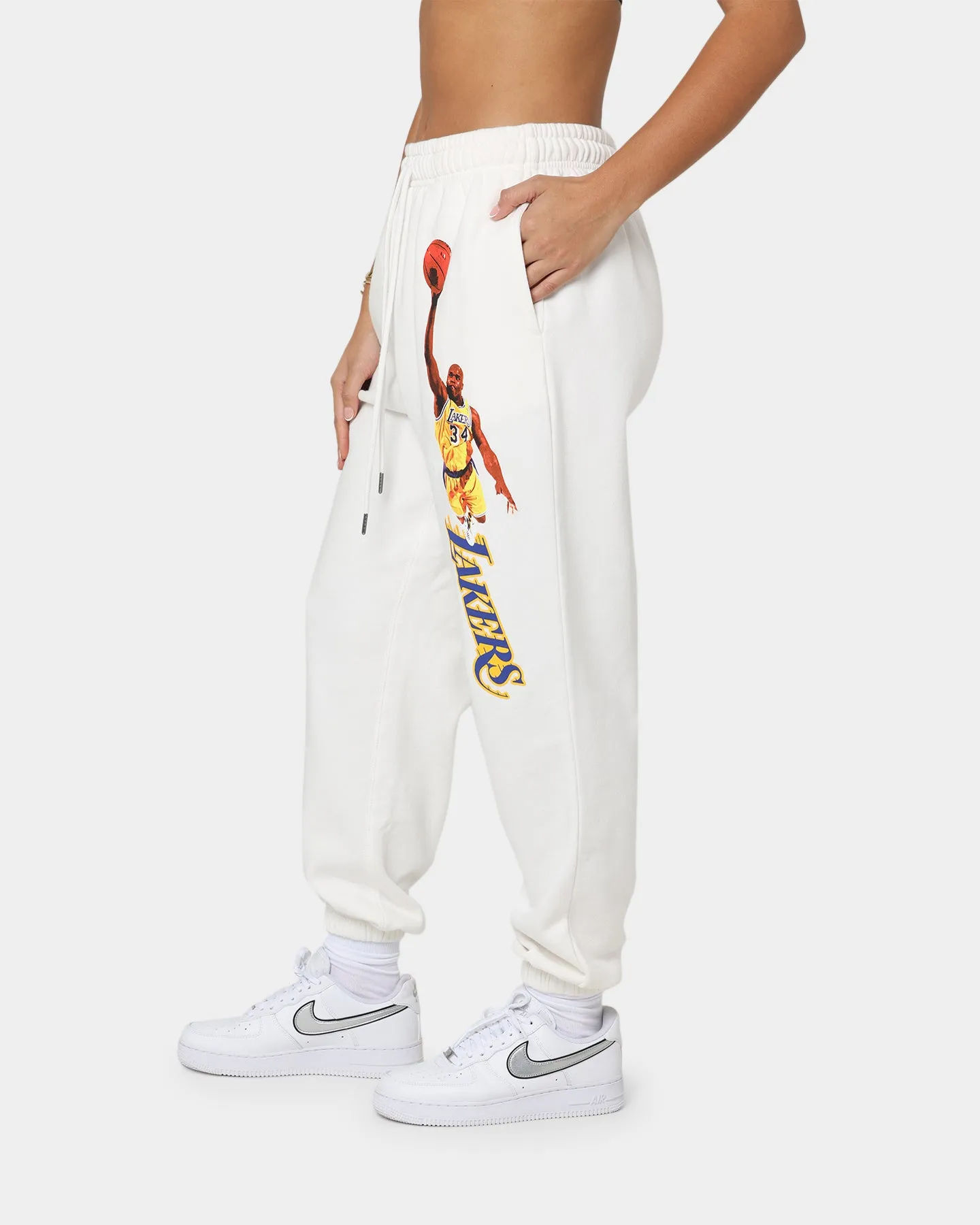 Mitchell & Ness Women's Shaq Sweat Pants Vintage White