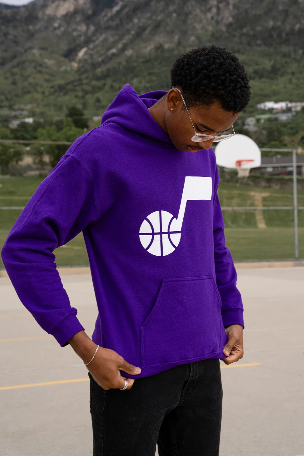 NBA Origins White Note Hoodie - Purple