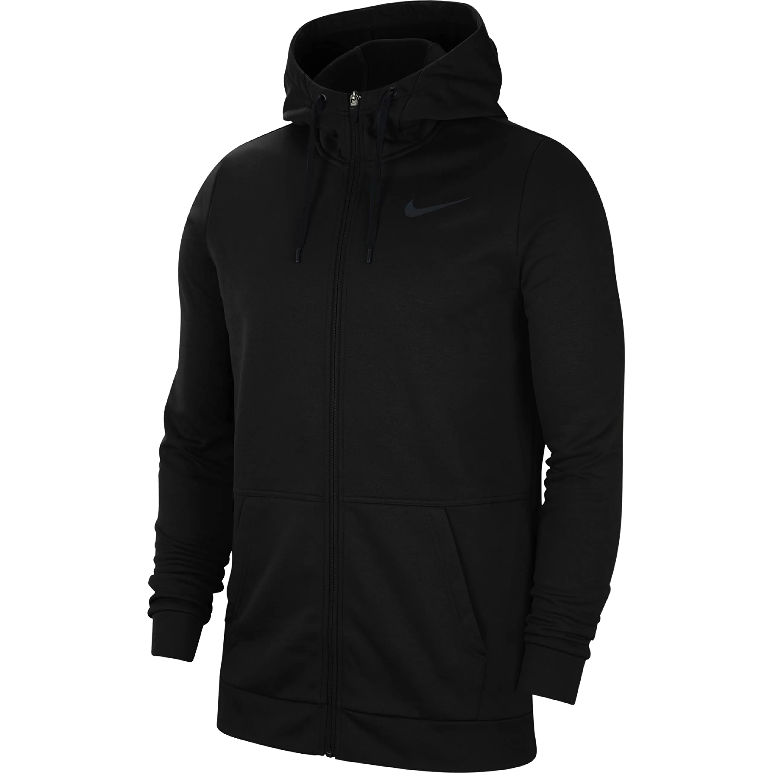 Nike Therma-FIT Men's Full-Zip Fitness Hoodie, Black/Black/White, S