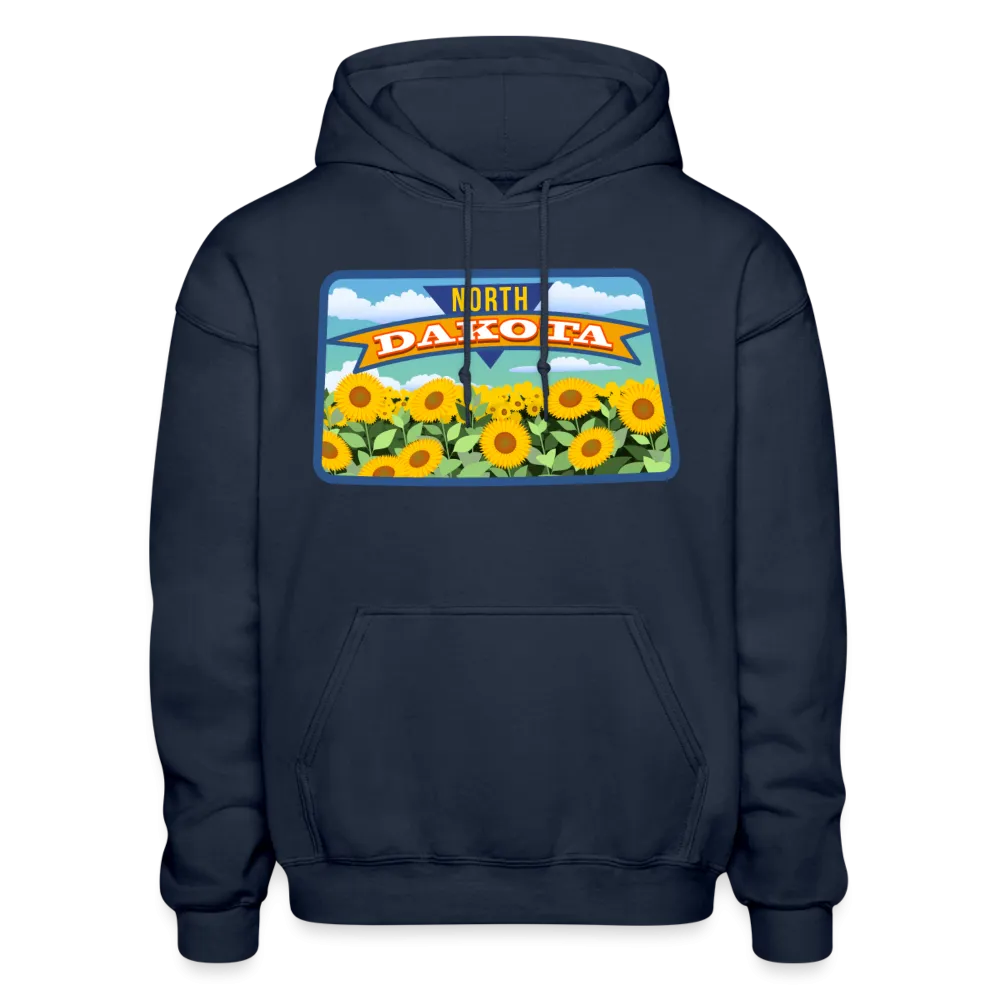 North Dakota Whimsical State Logo Heavy Blend Adult Hoodie