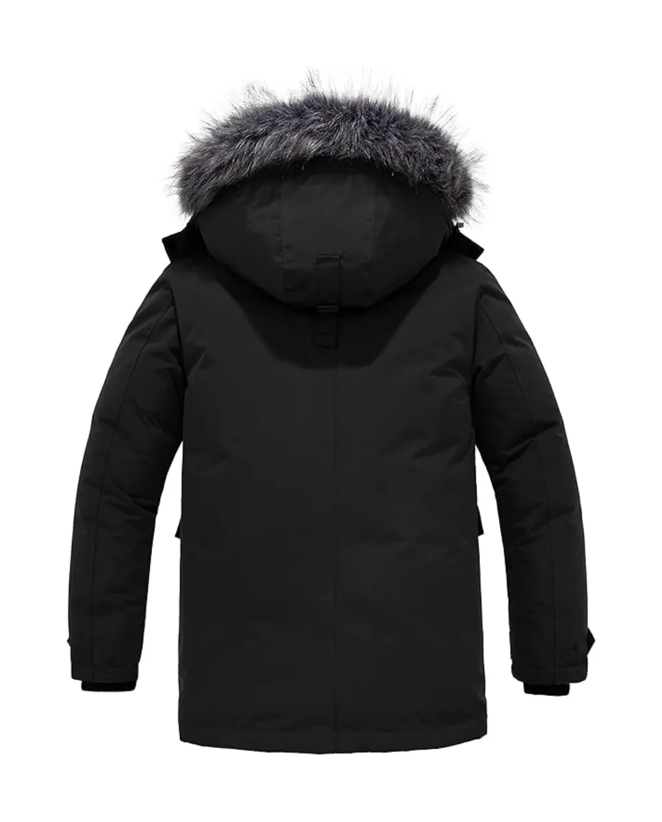 Parka de invierno para hombre, cálida y resistente al agua, con capucha desmontable