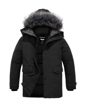 Parka de invierno para hombre, cálida y resistente al agua, con capucha desmontable