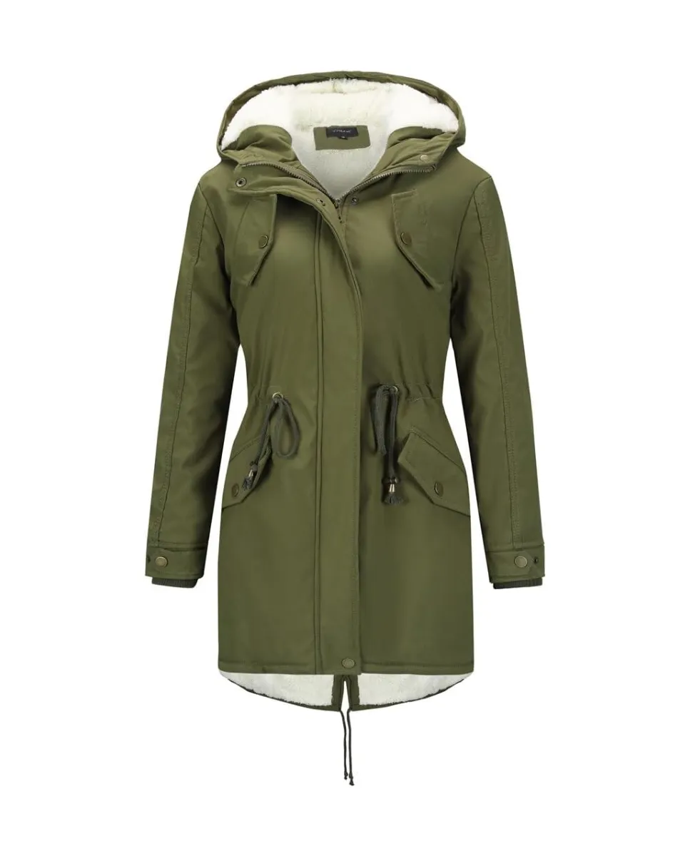 Parka gruesa de invierno con capucha de mujer, YYNUDA