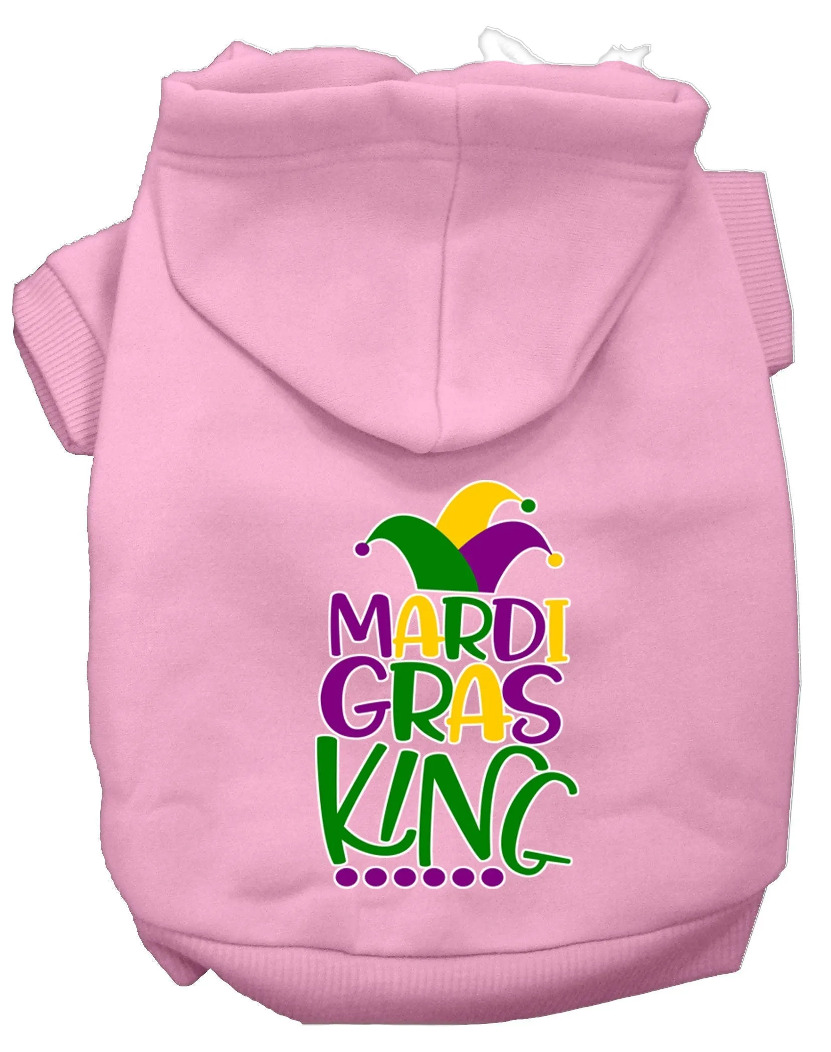 Pet Dog & Cat Hoodie Screen Printed, "Mardi Gras King"