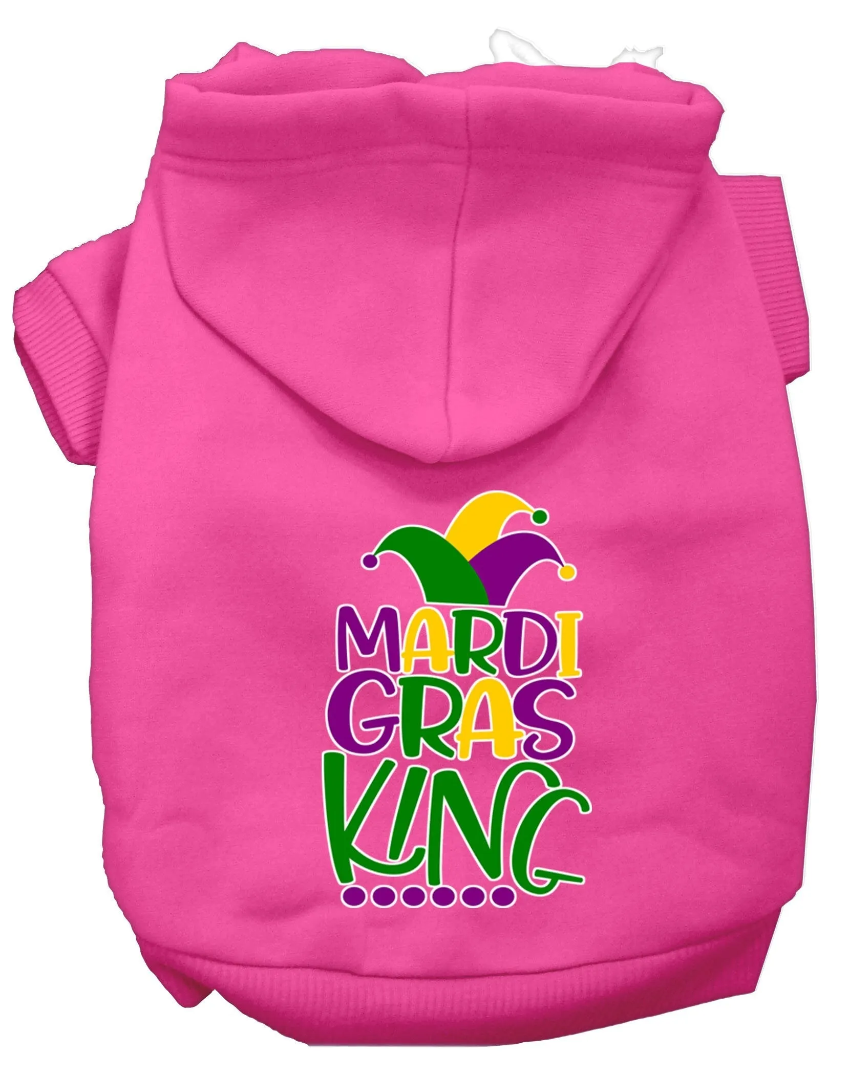 Pet Dog & Cat Hoodie Screen Printed, "Mardi Gras King"