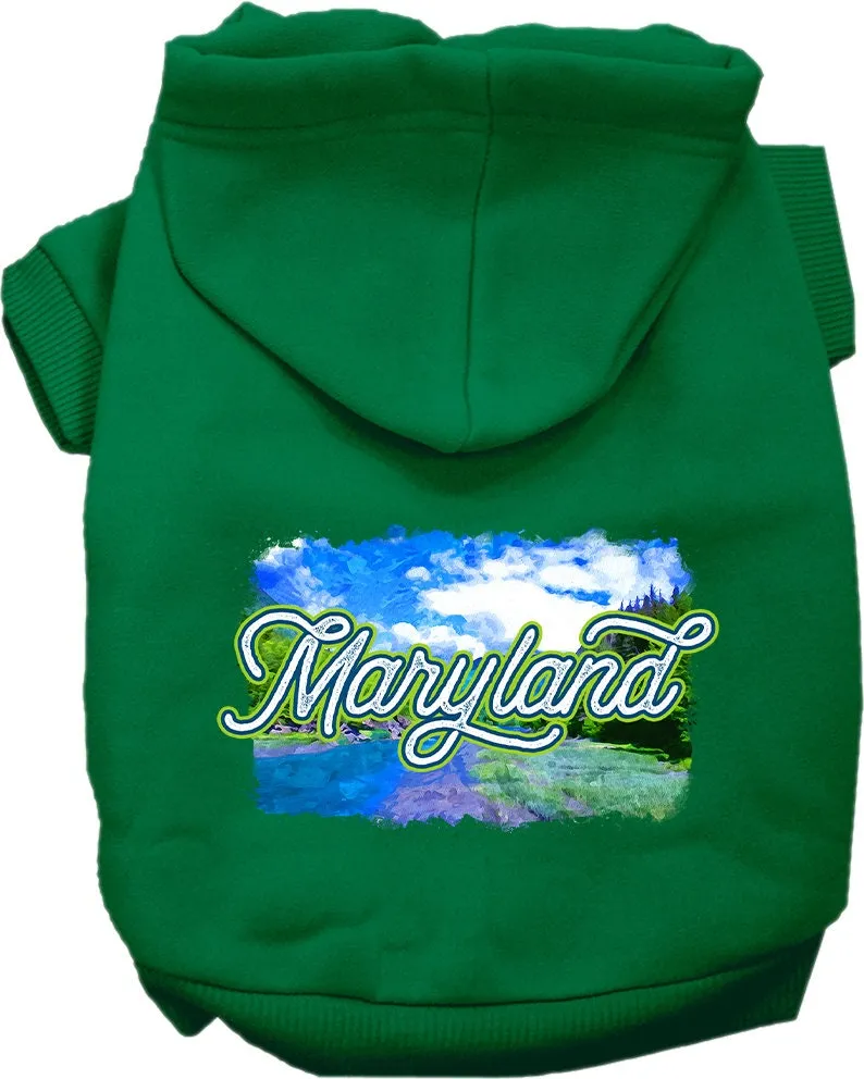 Pet Dog & Cat Screen Printed Hoodie for Small to Medium Pets (Sizes XS-XL), "Maryland Summer"