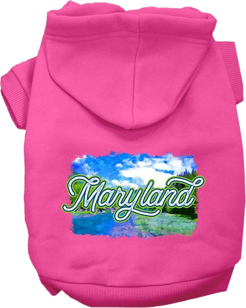 Pet Dog & Cat Screen Printed Hoodie for Small to Medium Pets (Sizes XS-XL), "Maryland Summer"