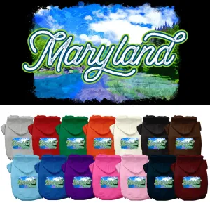 Pet Dog & Cat Screen Printed Hoodie for Small to Medium Pets (Sizes XS-XL), "Maryland Summer"