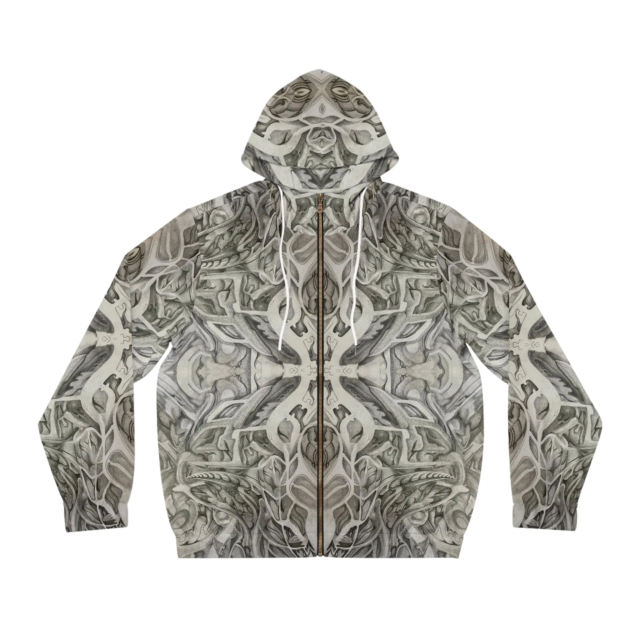 "Buds” - All Over Graphic Zip-Up Hoodie by Artist David Hilborn