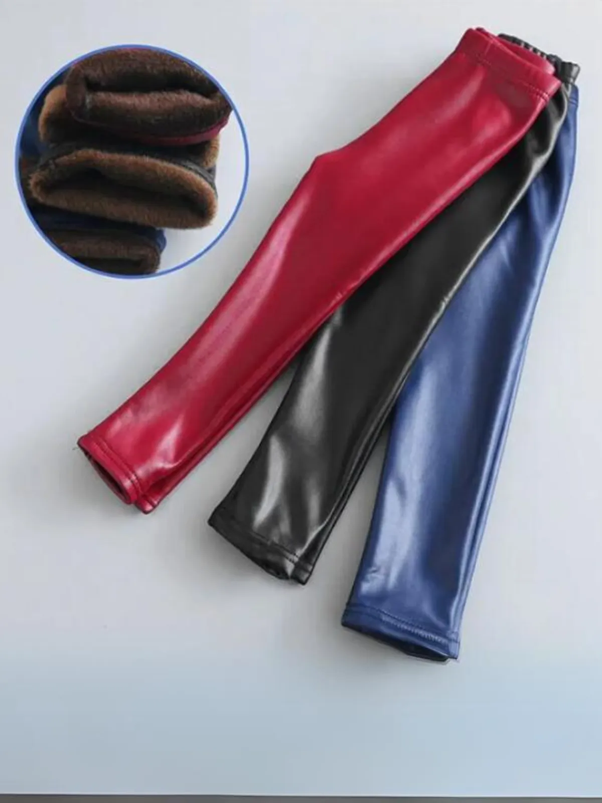 Ready For Snow Fleece-Lined Vegan Leather Leggings