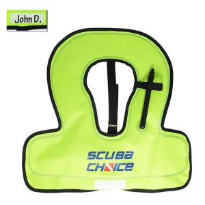 Scuba Choice Scuba Choice Youth Kids Snorkel Vest Neon Yellow/Blue with Name Box