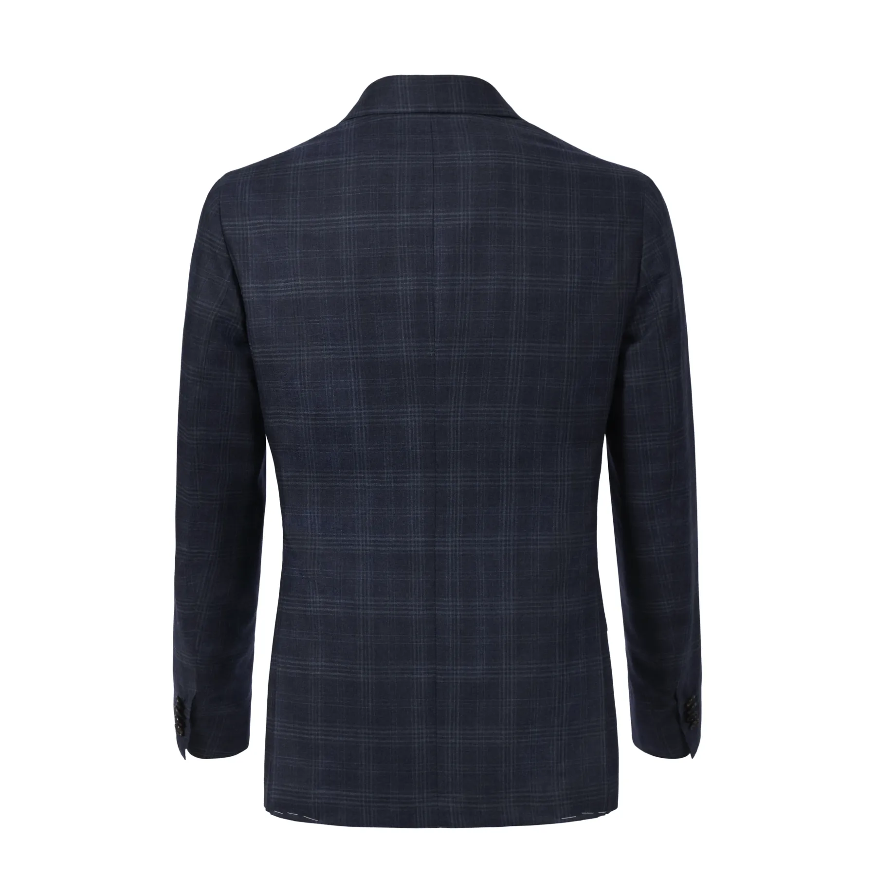 Single-Breasted Checked Virgin Wool Suit in Blue. Exclusively Made for Sartale