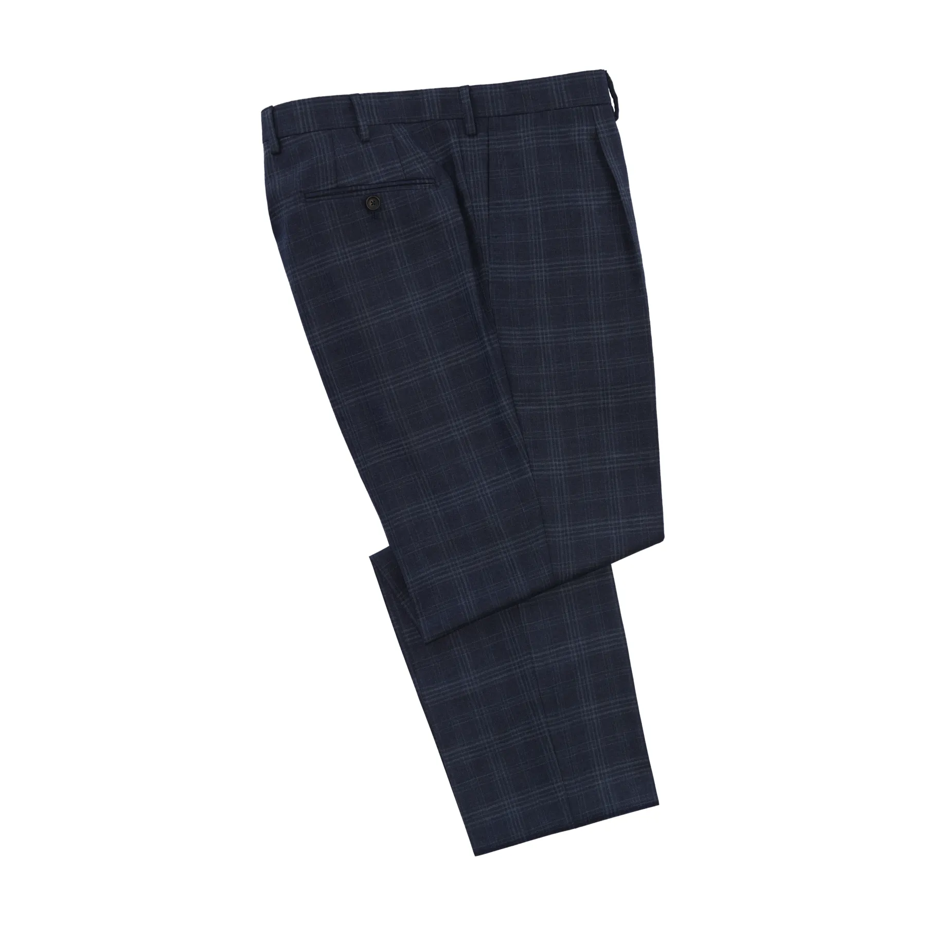 Single-Breasted Checked Virgin Wool Suit in Blue. Exclusively Made for Sartale