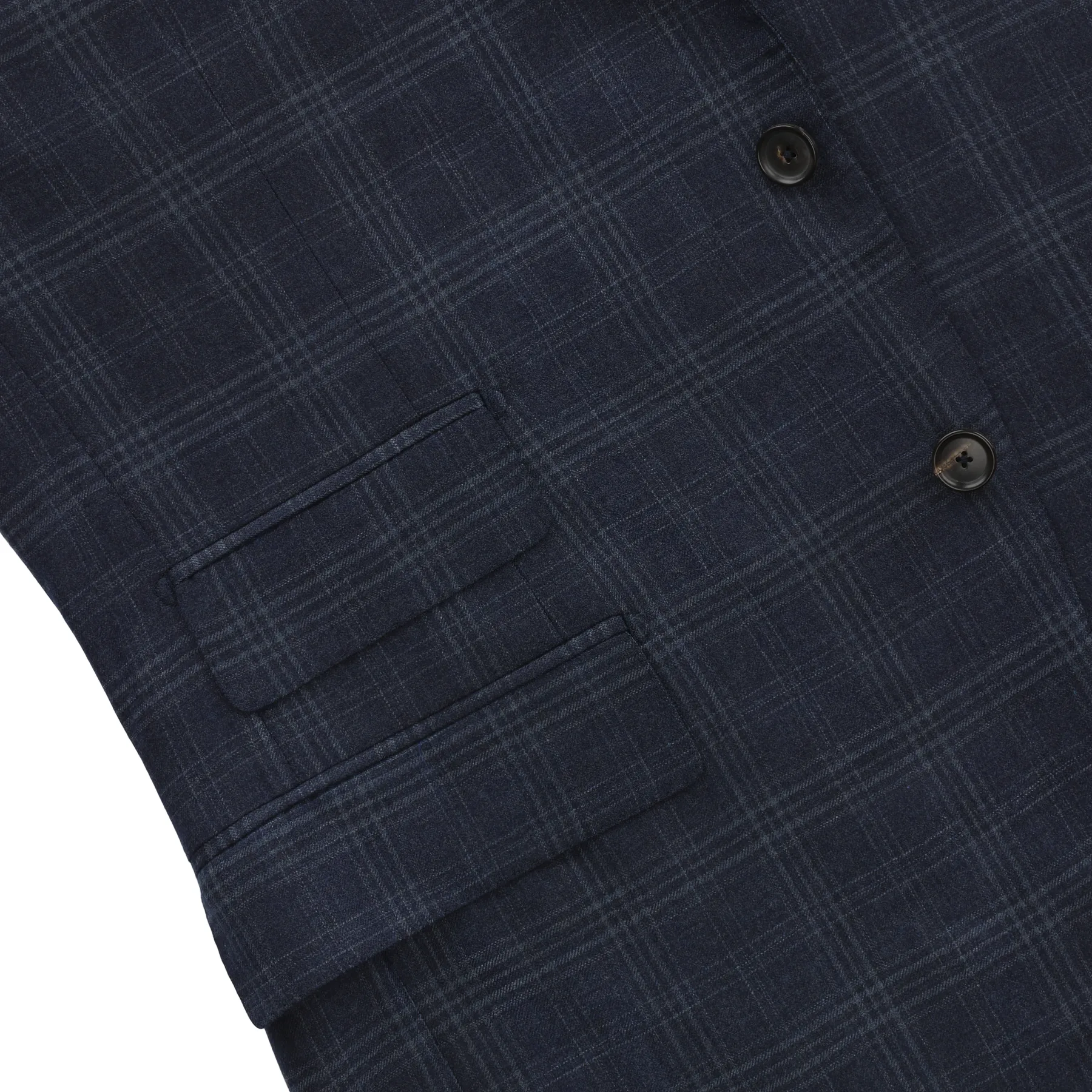 Single-Breasted Checked Virgin Wool Suit in Blue. Exclusively Made for Sartale