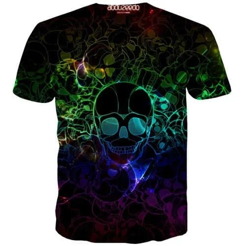 Skull T-shirt Men Hip Hop T-shirts Graphic Galaxy Tshirts Cool Punk Rock T shirts Funny Anime T-shirts 3d Short Sleeve Punk Rock