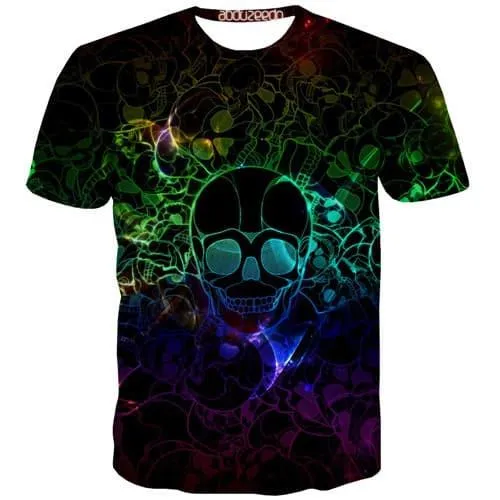 Skull T-shirt Men Hip Hop T-shirts Graphic Galaxy Tshirts Cool Punk Rock T shirts Funny Anime T-shirts 3d Short Sleeve Punk Rock