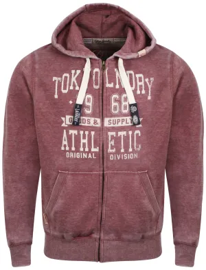 Tokyo Laundry Pennsylvania zip up hoodie in oxblood