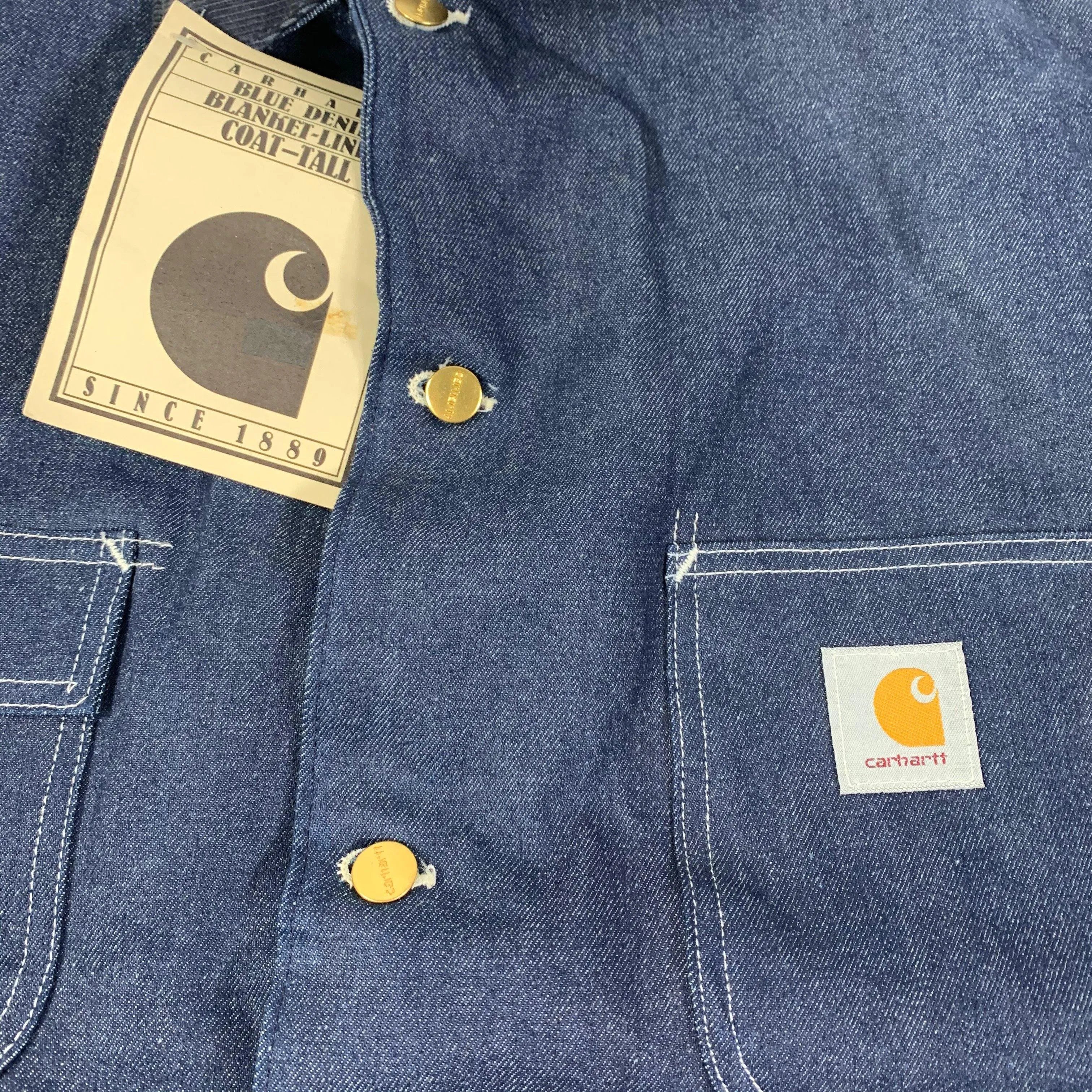 Vintage Carhartt Blue Denim "Blanket Lined" Tall Coat