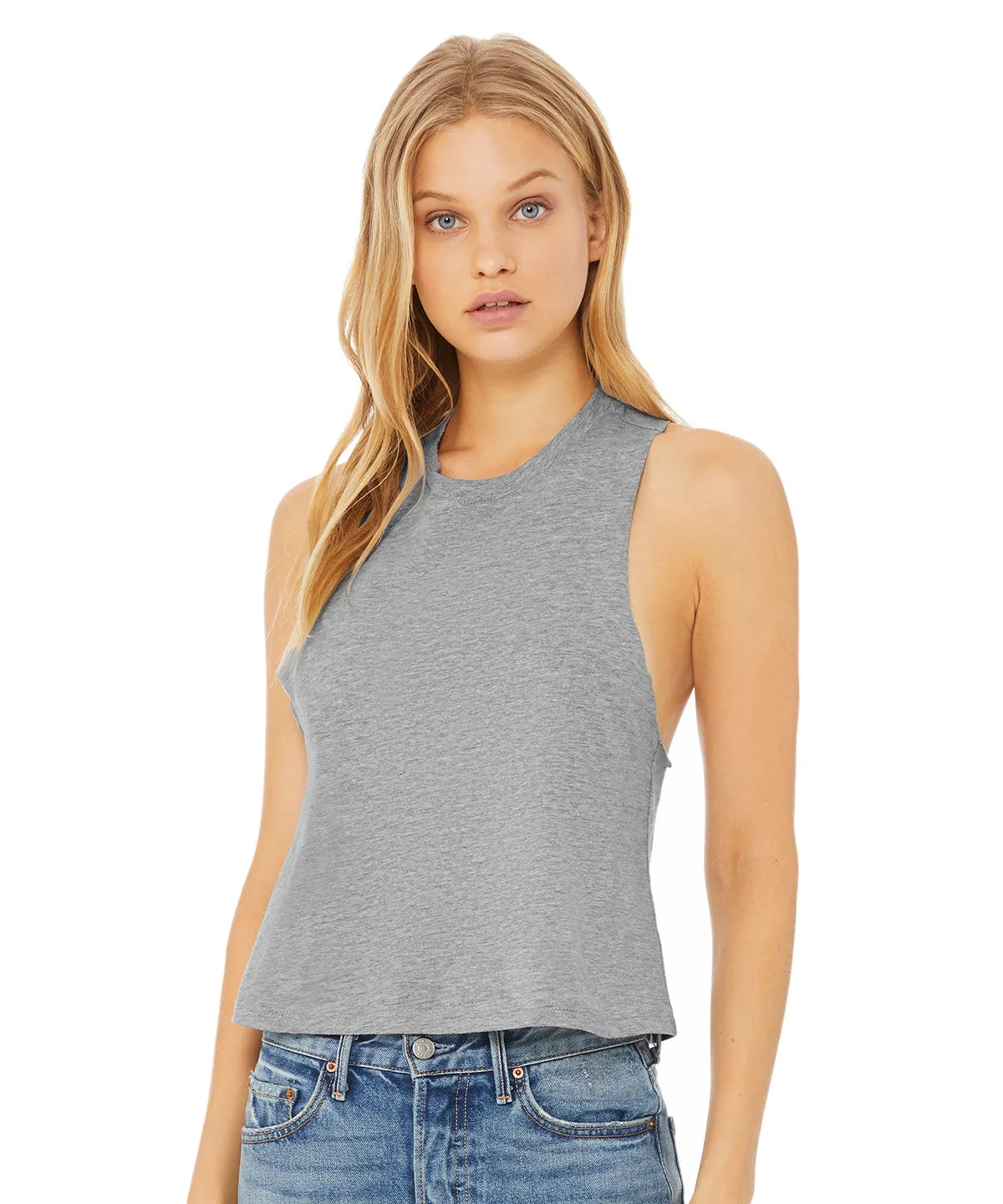 Womens racerback cropped tank | Heather Orchid